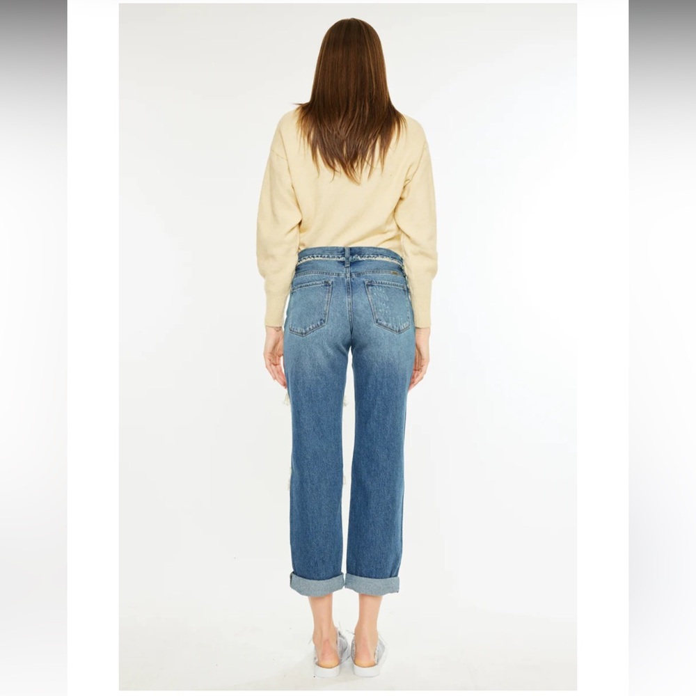 NWT Kancan Noel Mid Rise Boyfriend Jeans Sz: 5/26 - Picture 7 of 16